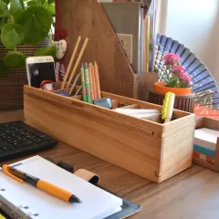 Trey V1 - Ayarlanabilir 6 Bölümlü Masaüstü Ofis Kalemlik - Büyük