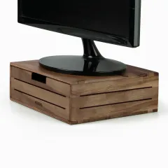 3LINE Çekmeceli Monitör Standı ve Saklama Kutusu - Ceviz - Küçük