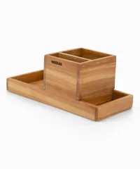 ProKit Çok Amaçlı Ofis Organizer - Kalemlik Not Kağıdı Kutusu Ataşlık Bir Arada - Model 2 - Kiraz