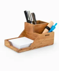 ProKit Masaüstü Kalemlik Organizer - Bölümlü Kalemlik ve Not Kağıdı Kutusu - Model 5 - Kiraz