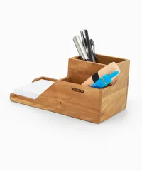 ProKit Masaüstü Kalemlik Organizer - Bölümlü Kalemlik ve Not Kağıdı Kutusu - Model 5 - Kiraz
