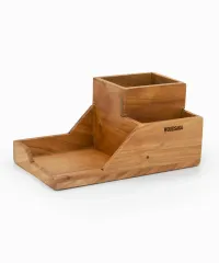 ProKit Masaüstü Kalemlik Organizer - Bölümlü Kalemlik ve Not Kağıdı Kutusu - Model 5 - Kiraz
