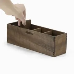 Reka 4 Bölümlü Ayarlanabilir Ahşap Kalemlik Organizer - Ceviz