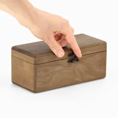 Kapaklı Ahşap Kalemlik - Ceviz