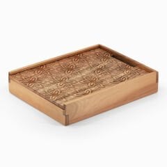 Woodsaka Bölmeli Sürgülü Kapaklı Yatay Kutu - Yıldız Çiçeği
