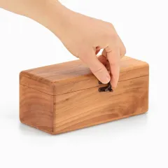 Kapaklı Ahşap Aksesuar Kutusu - Kiraz